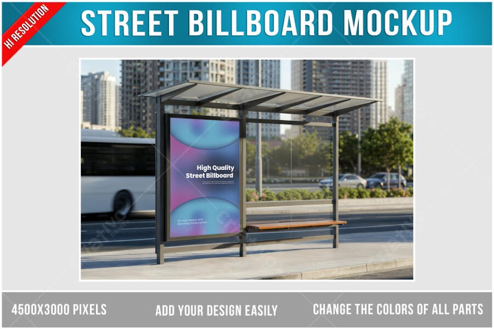 Anuncio em rua Mockup PSD editável