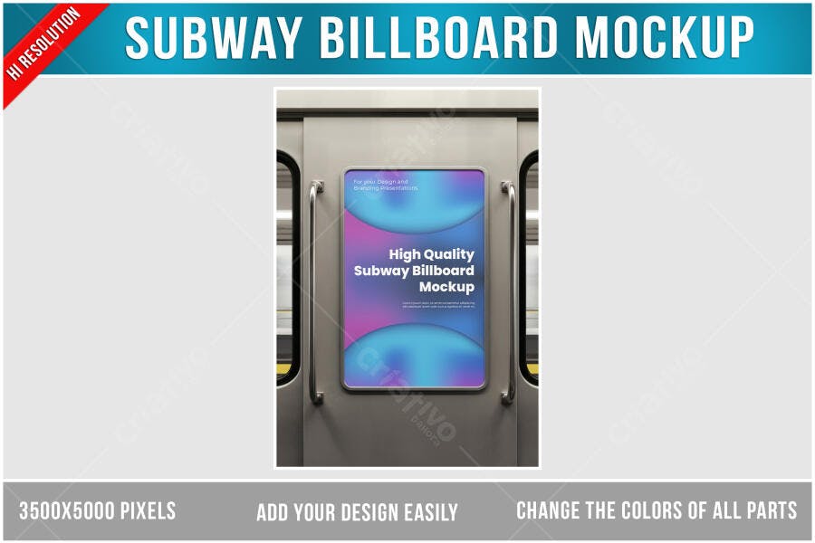 Mockup de Outdoor em Metrô: Design Moderno