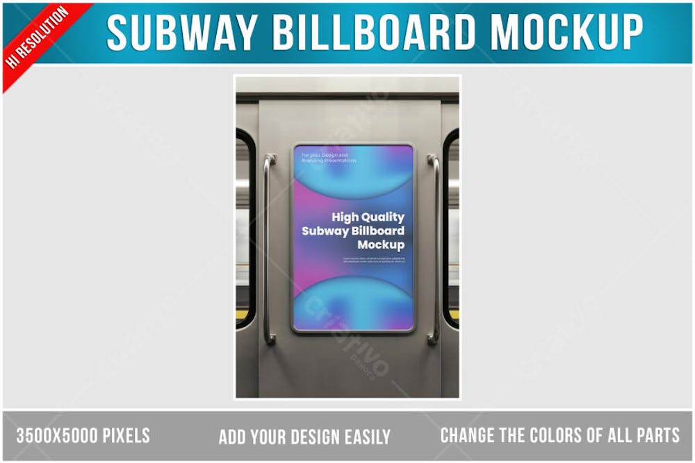 Anúncio Publicitário em metrô PSD editável Mockup