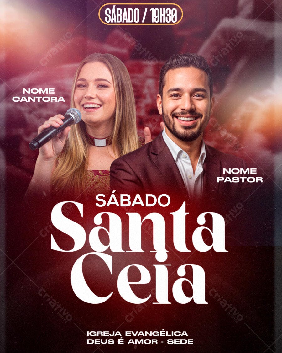 Flyer para Santa Ceia PSD Editável