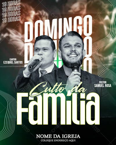 FLYER MIDIA SOCIAL CULTO DA FAMÍLIA