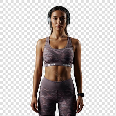 mulher academia fitness fone de ouvido