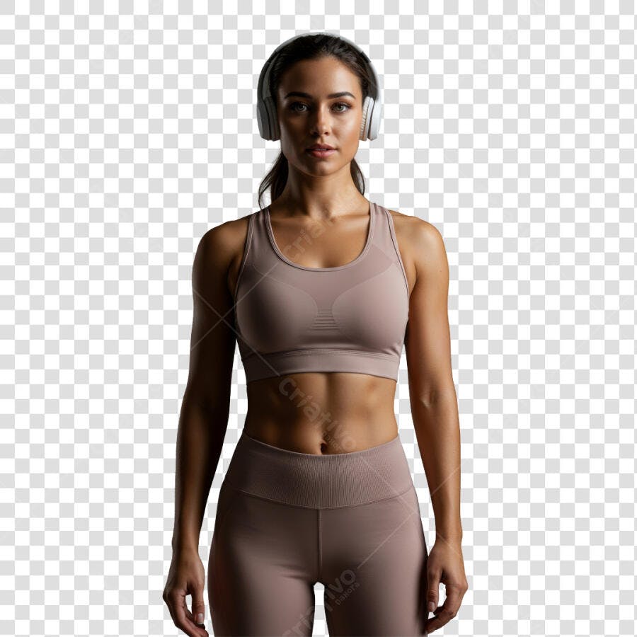 PNG Imagem Fitness Mulher com Fundo Transparente