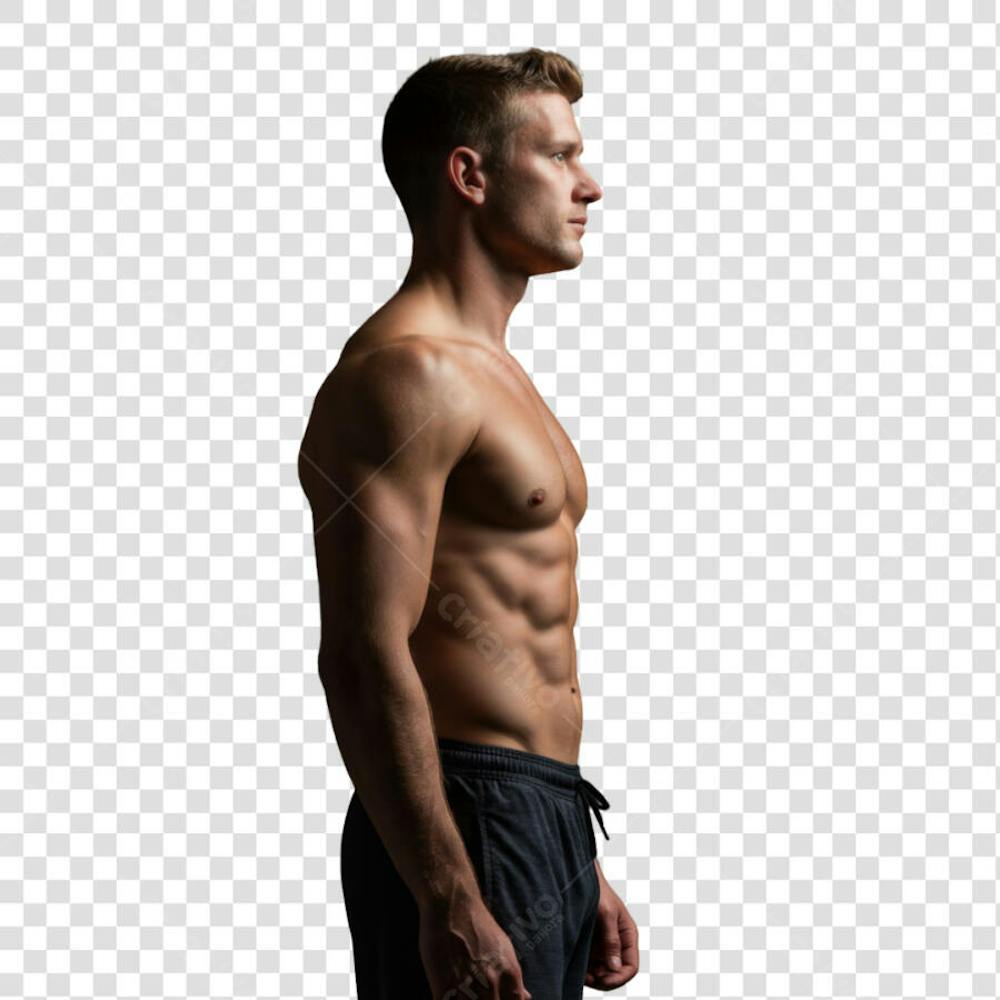 homem academia visto de lado PNG transparente