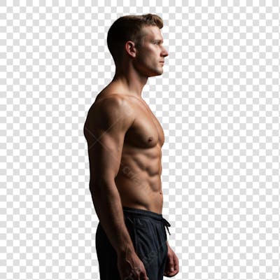 homem academia visto de lado PNG transparente