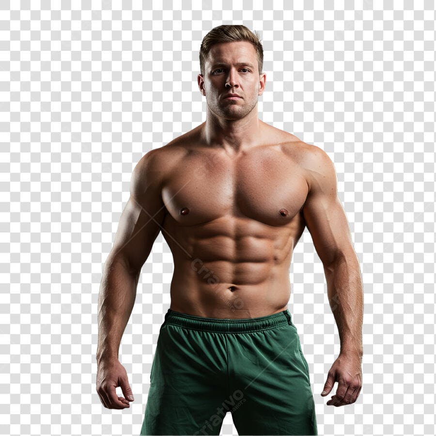 Imagem PNG homem musculoso com fundo transparente