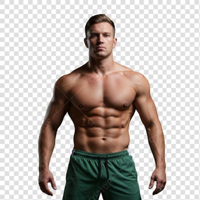 homem academia visto de frente PNG transparente