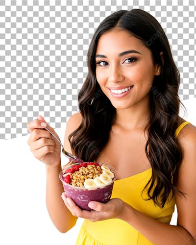 Mulher com Tigela de Açai