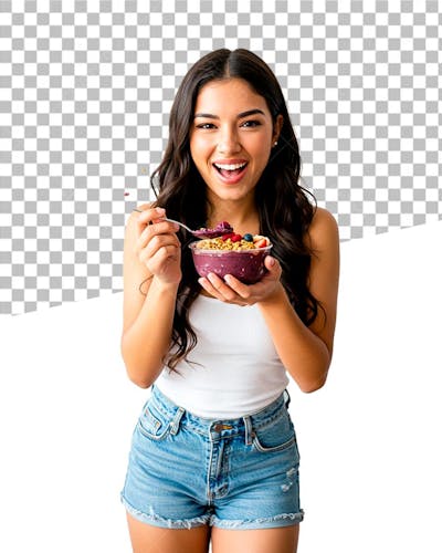 Mulher com Tigela de Açai