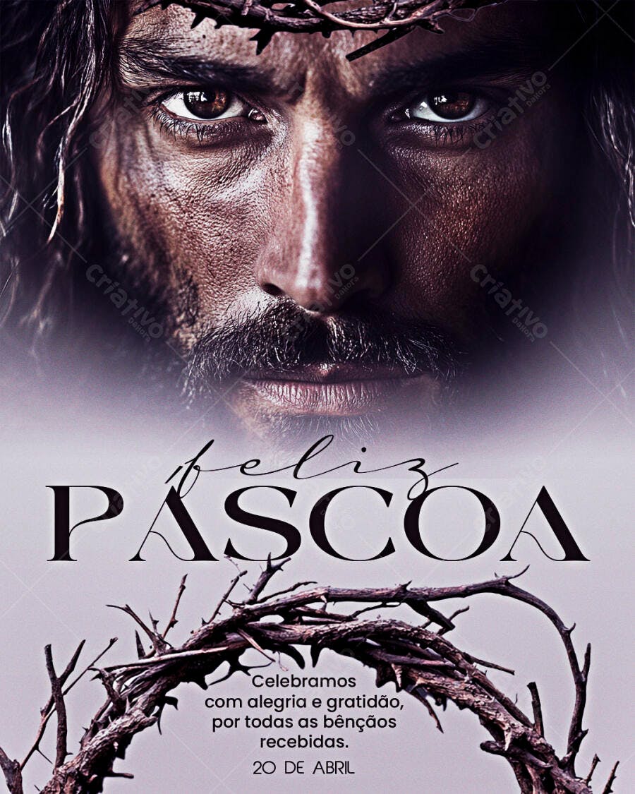 Imagem Religiosa Páscoa PSD Editável