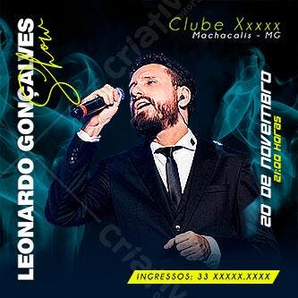 Flyer Show Leonardo Gonçalves 20 de Novembro PSD Editável