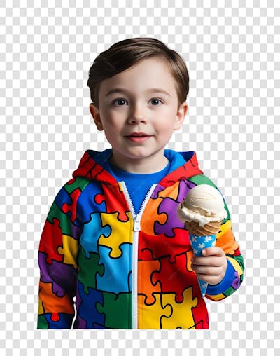 menino garoto criança com autismo em png com fundo transparente realista