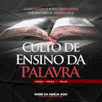 FLYER CULTO DE ENSINO DA PALAVRA