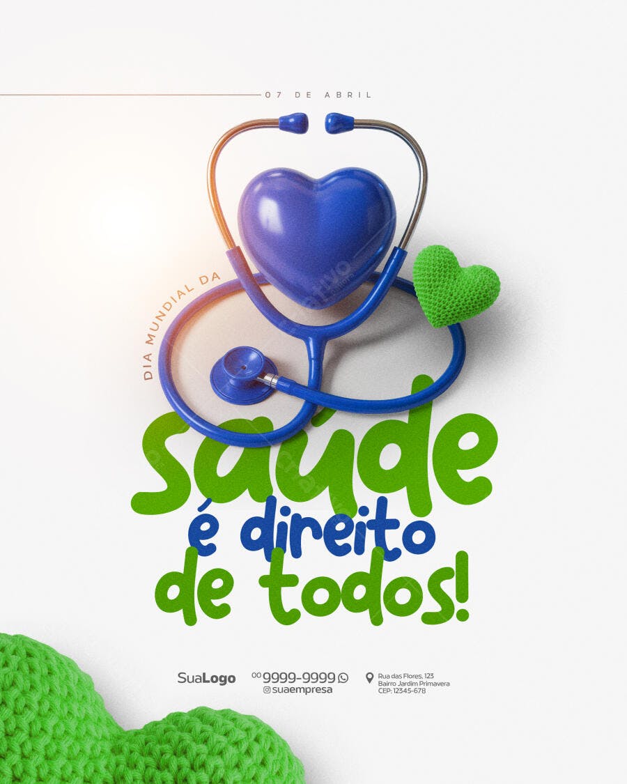 Flyer Dia Mundial da Saúde PSD Editável