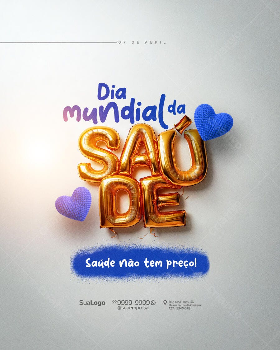 Postagem Dia Mundial da Saúde PSD Editável