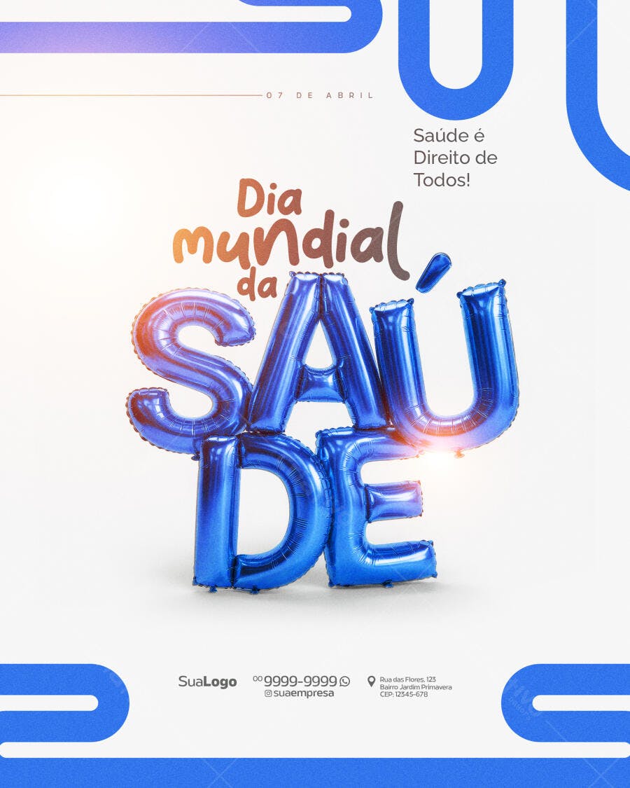 Flyer Dia Mundial da Saúde 07 de Abril PSD Editável
