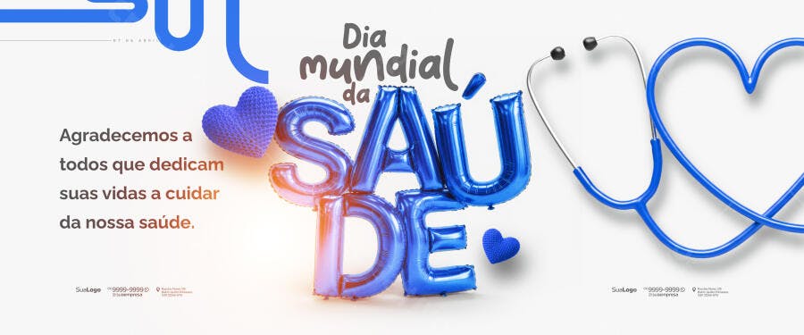 Banner Dia Mundial da Saúde PSD Editável