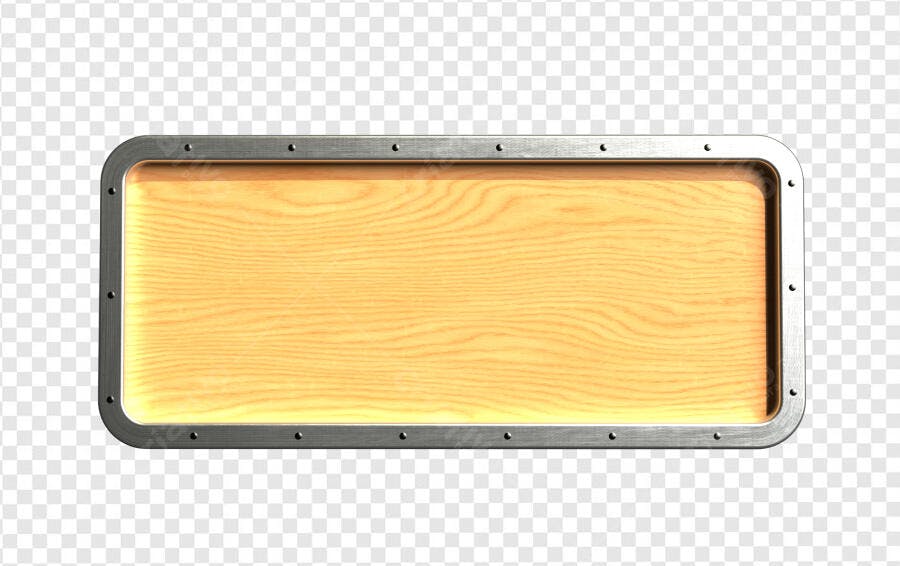 Banner de Madeira com Moldura Metálica PSD Editável