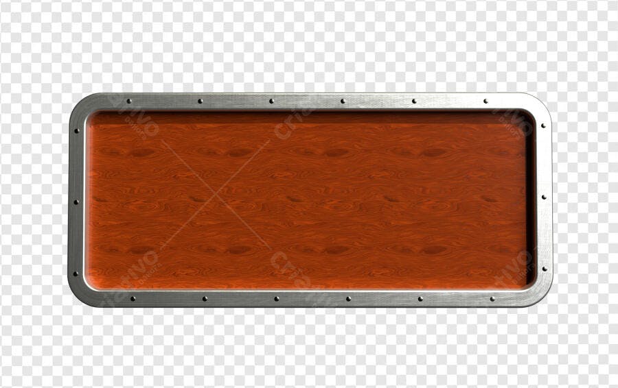 Placa de Madeira com Moldura Metálica PSD Editável
