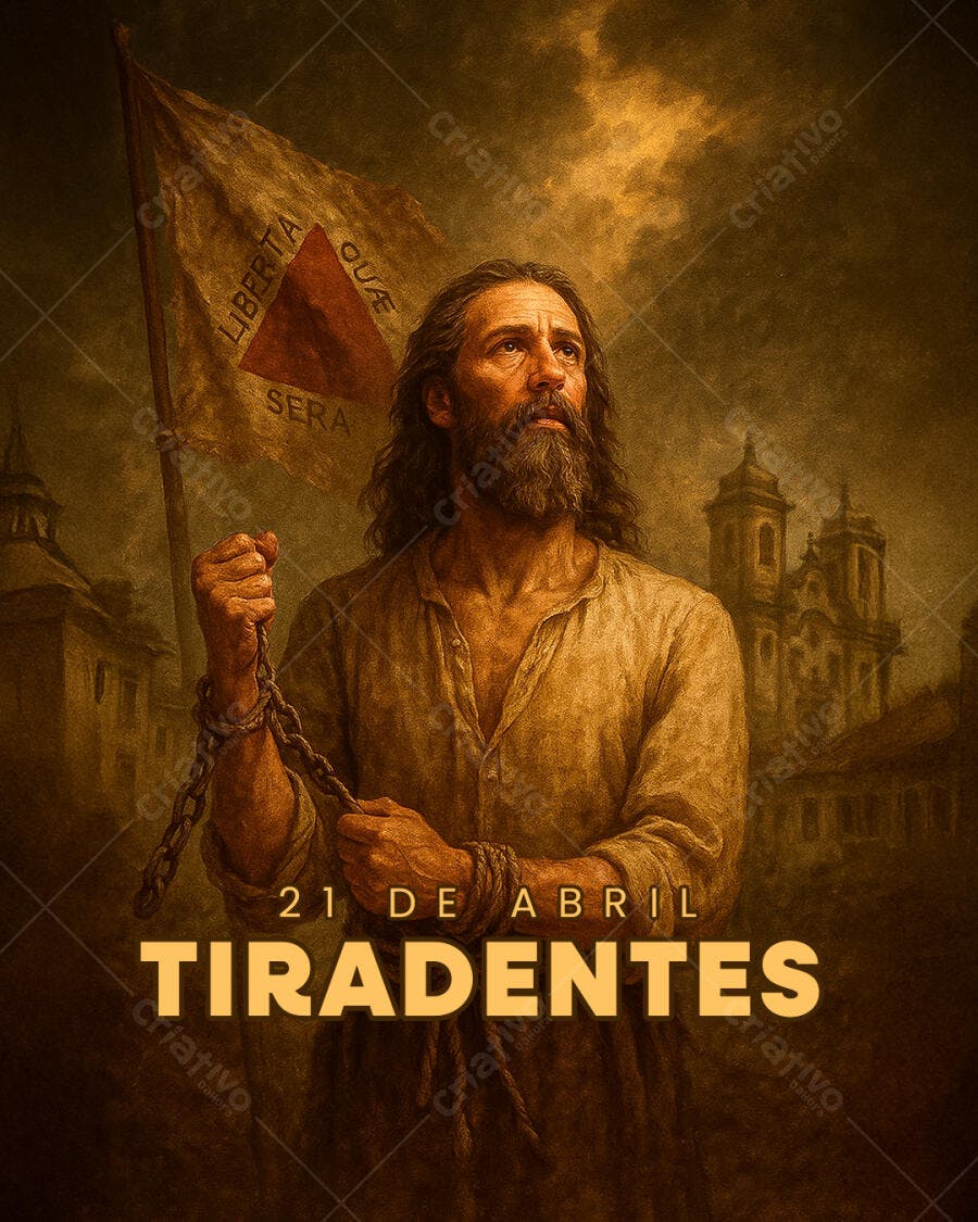 Arte Tiradentes 21 de Abril PSD Editável
