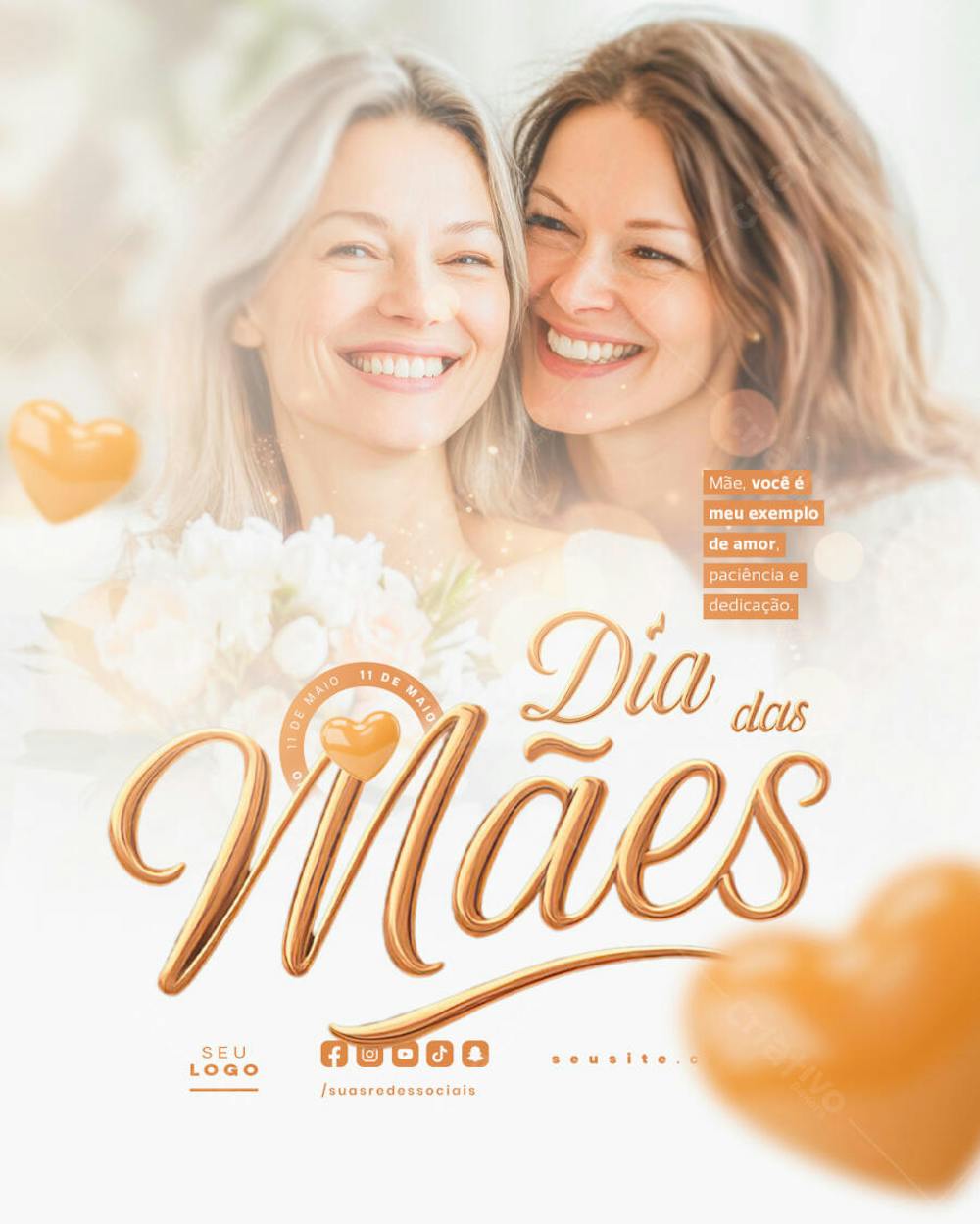 Dia das Mães Parabéns pelo seu dia social media feed editável (8)