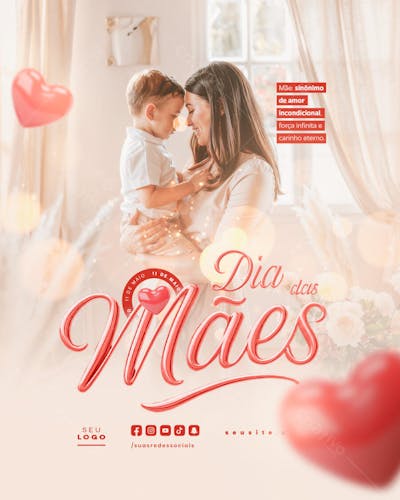 Dia das Mães Parabéns pelo seu dia social media feed editável (10)