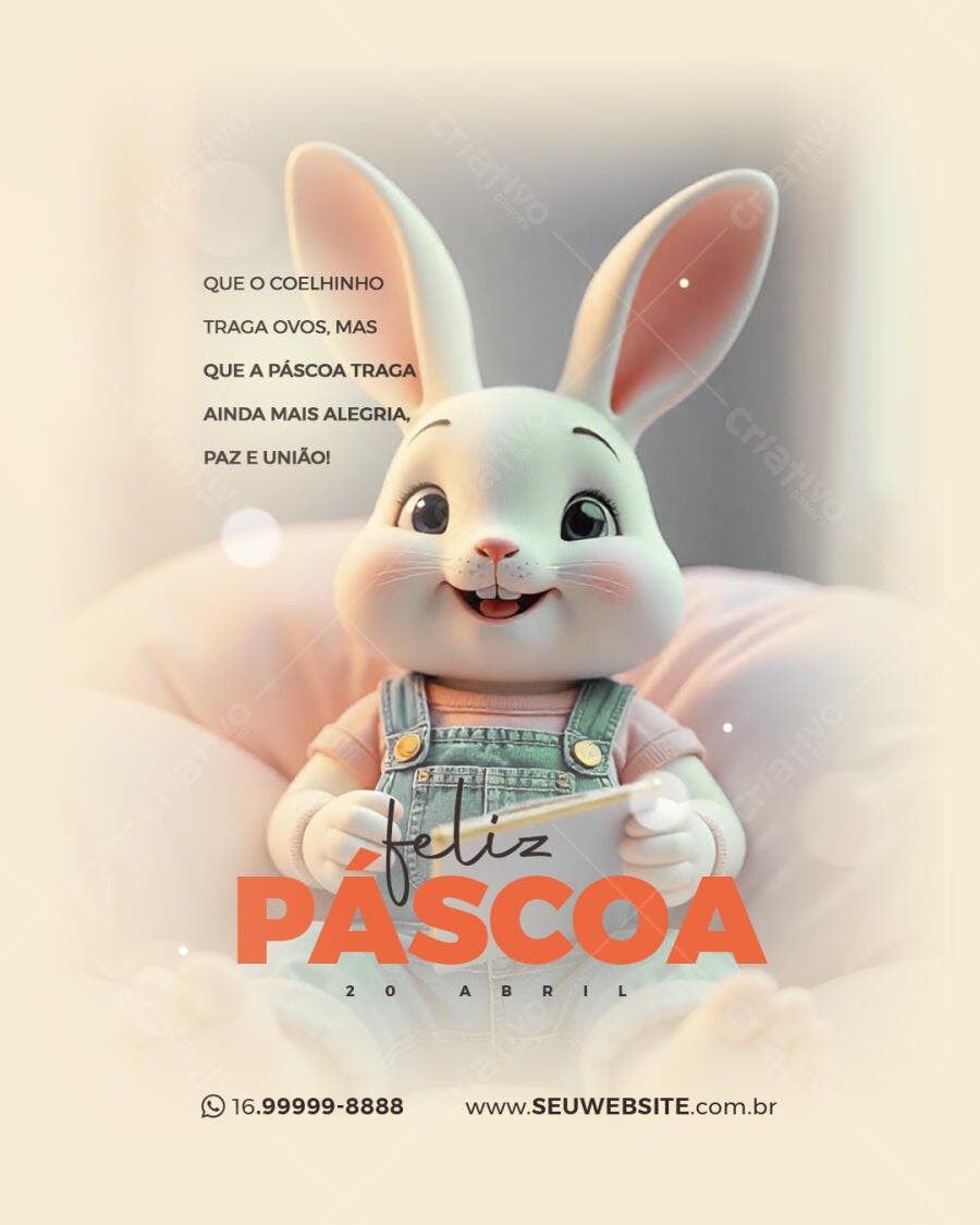 Flyer Páscoa 20 de Abril PSD Editável