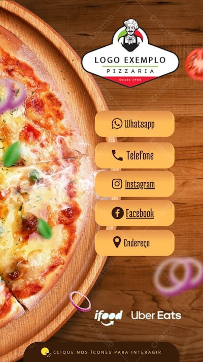 Cartão interativo pizzaria
