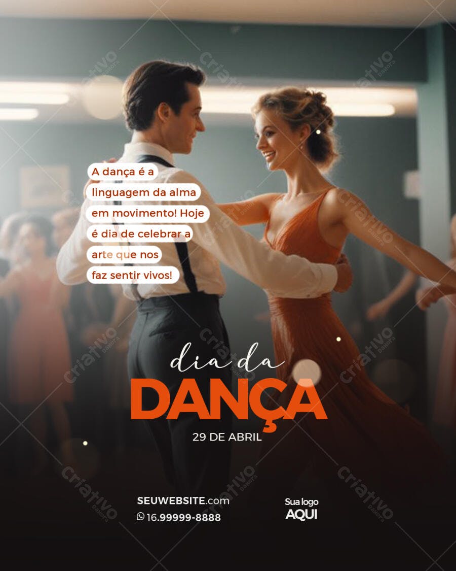 Flyer Dia Mundial da Dança PSD Editável