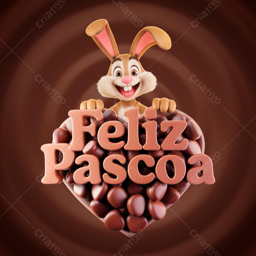 Flyer Feliz Páscoa PSD Editável
