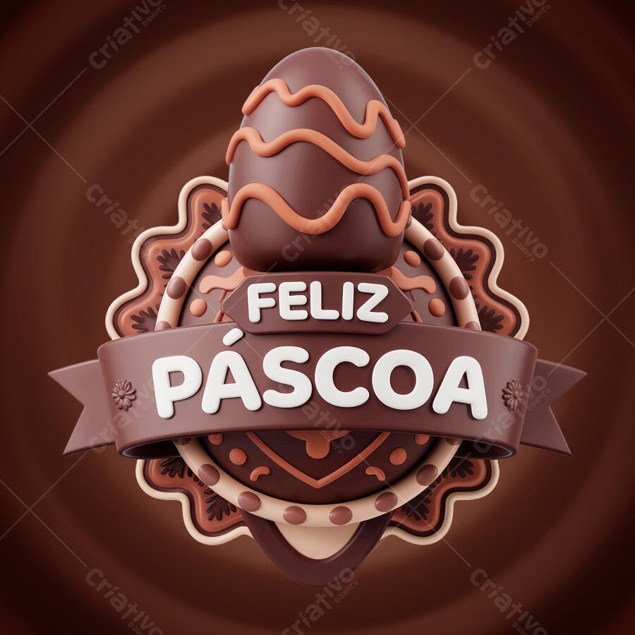 Arte Páscoa Chocolate PSD Editável