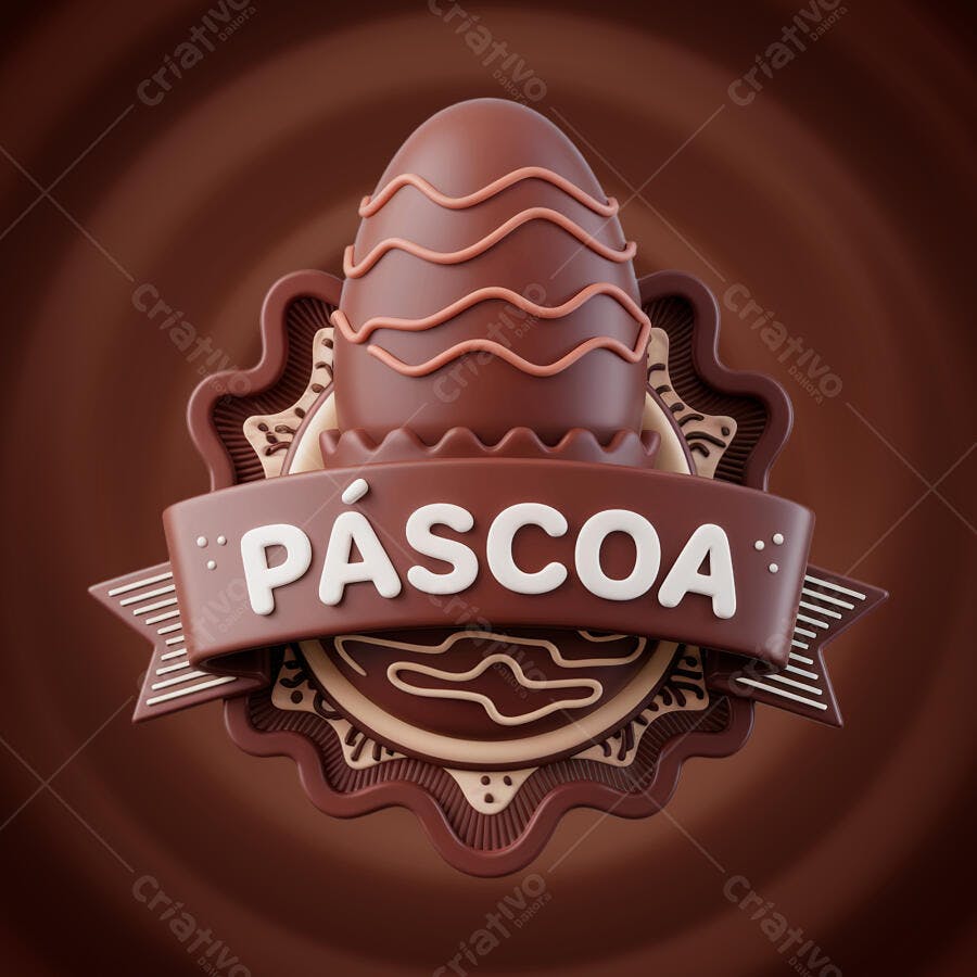 Banner Páscoa Ovo de Chocolate PSD Editável