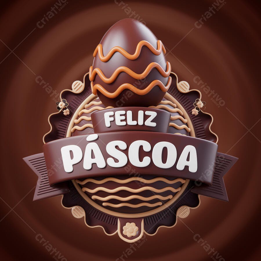 Arte Páscoa em Chocolate PSD Editável