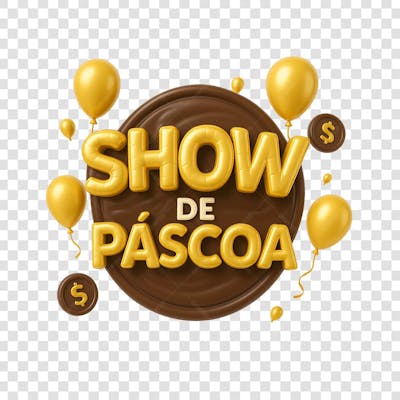 SELO 3D Show de Páscoa PNG TRANSPARENTE