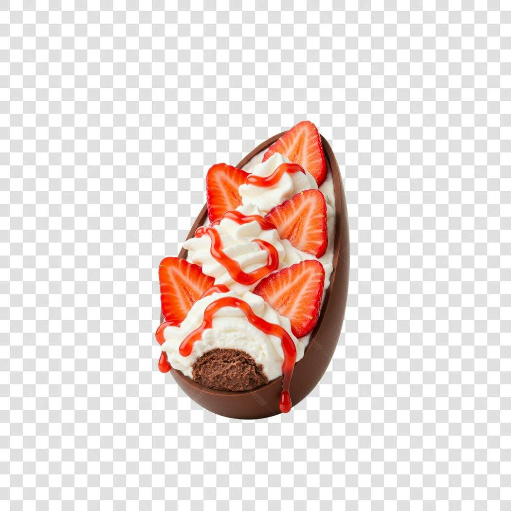 Imagem Ovo de Páscoa Morango PNG com fundo transparente