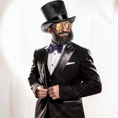 Abraham Lincoln com terno e gravata, cartola