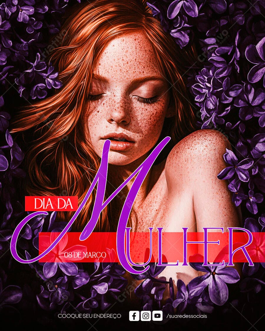 Flyer Dia Internacional da Mulher PSD Editável