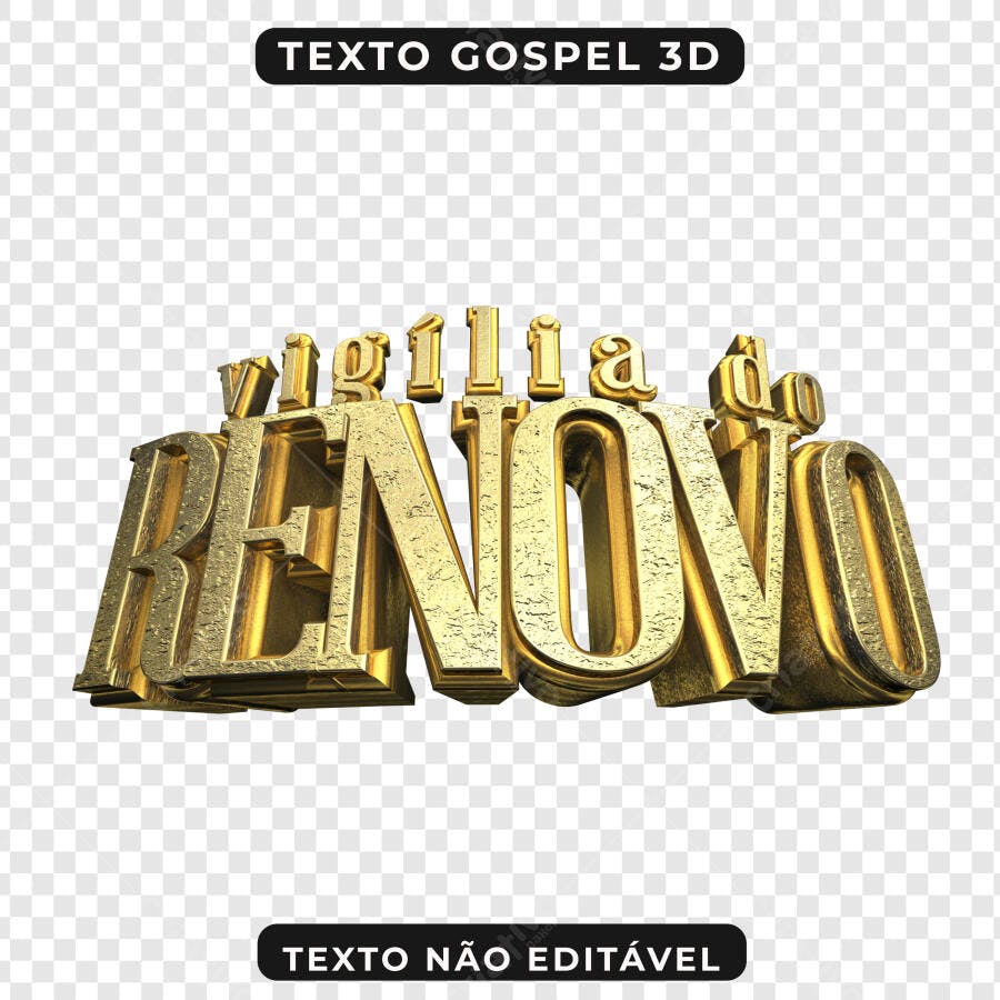 Texto 3D Vigília do Renovo PNG com fundo transparente