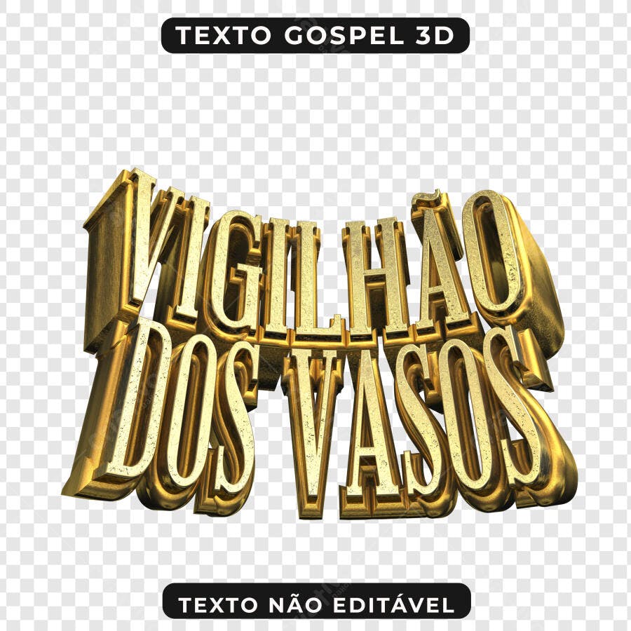 PNG Texto 3D Vigília dos Vasos com fundo transparente