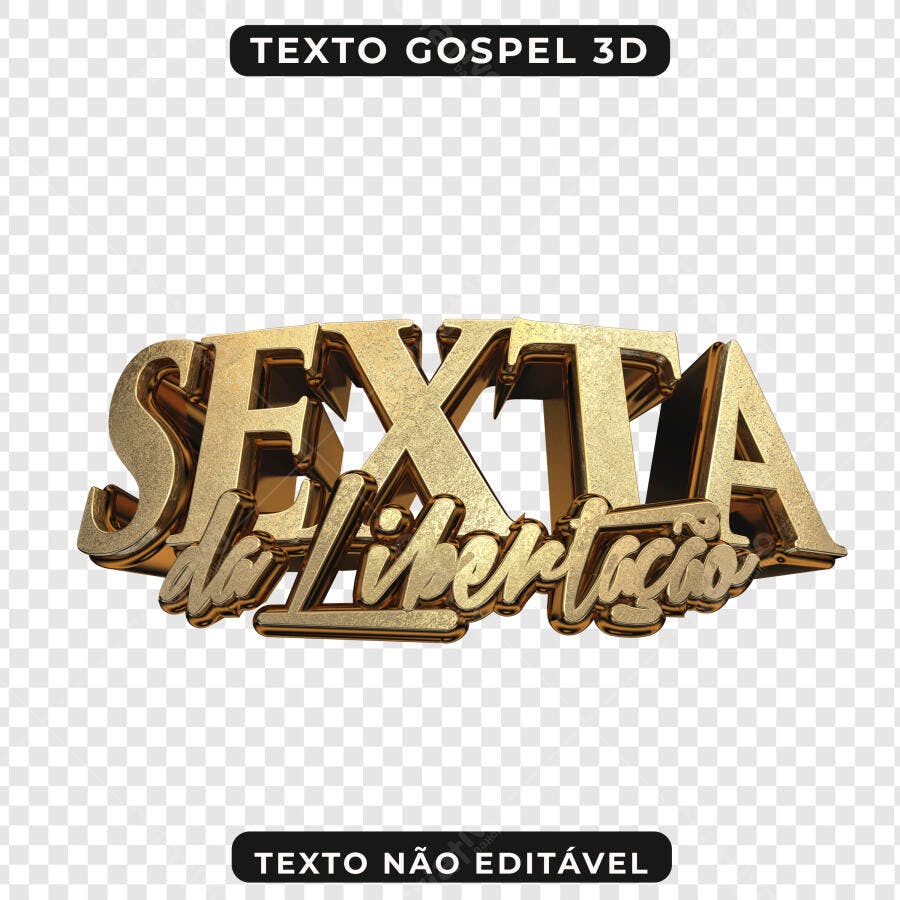 PNG Texto 3D Sexta da Libertação com fundo transparente