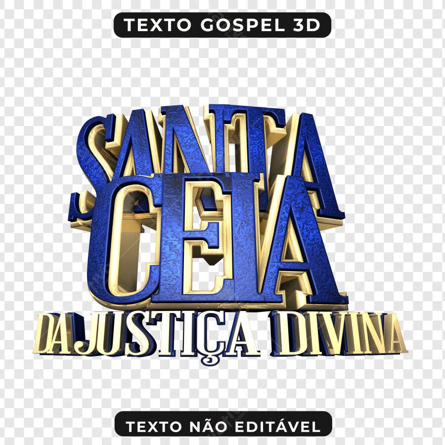 Texto Gospel 3D Santa Ceia PNG com fundo transparente