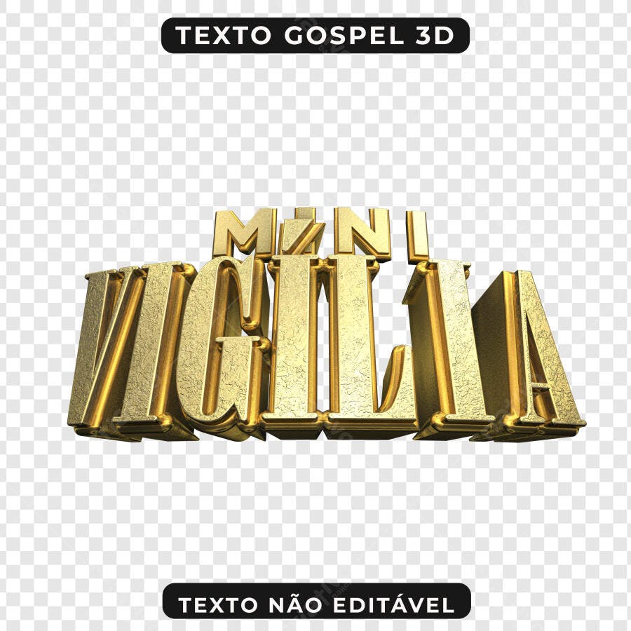 PNG Texto Gospel 3D Minha Vigília com fundo transparente