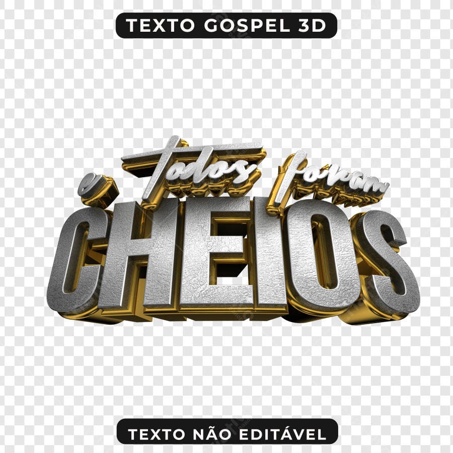 Texto Gospel 3D Cheios PNG com fundo transparente
