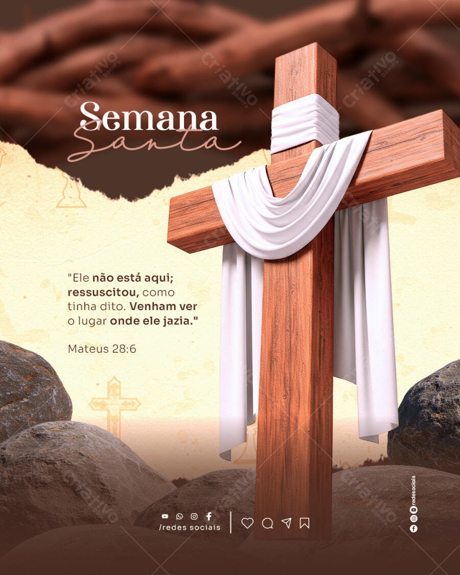Post para Semana Santa PSD Editável