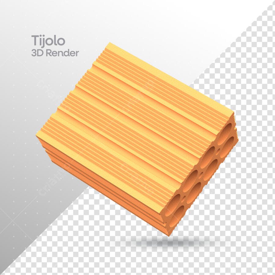 Mockup Tijolo em 3D Render PSD Editável