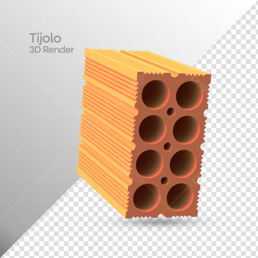 Mockup Tijolo 3D Render PSD Editável
