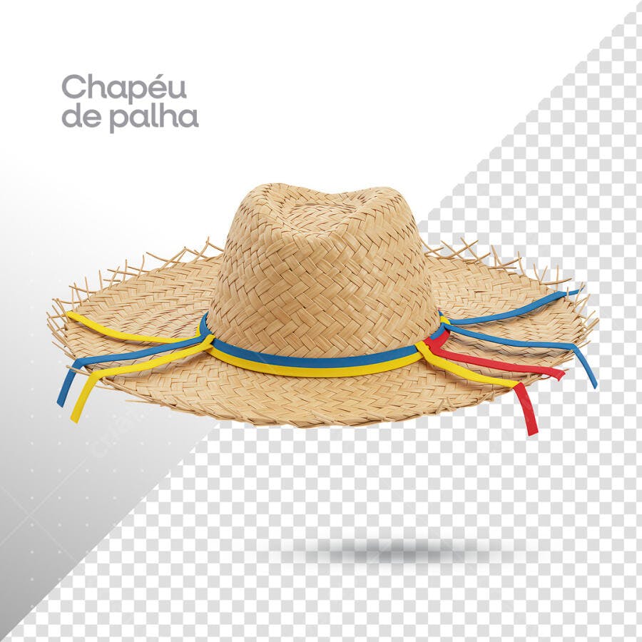 Chapéu de Palha Festa Junina PSD Editável