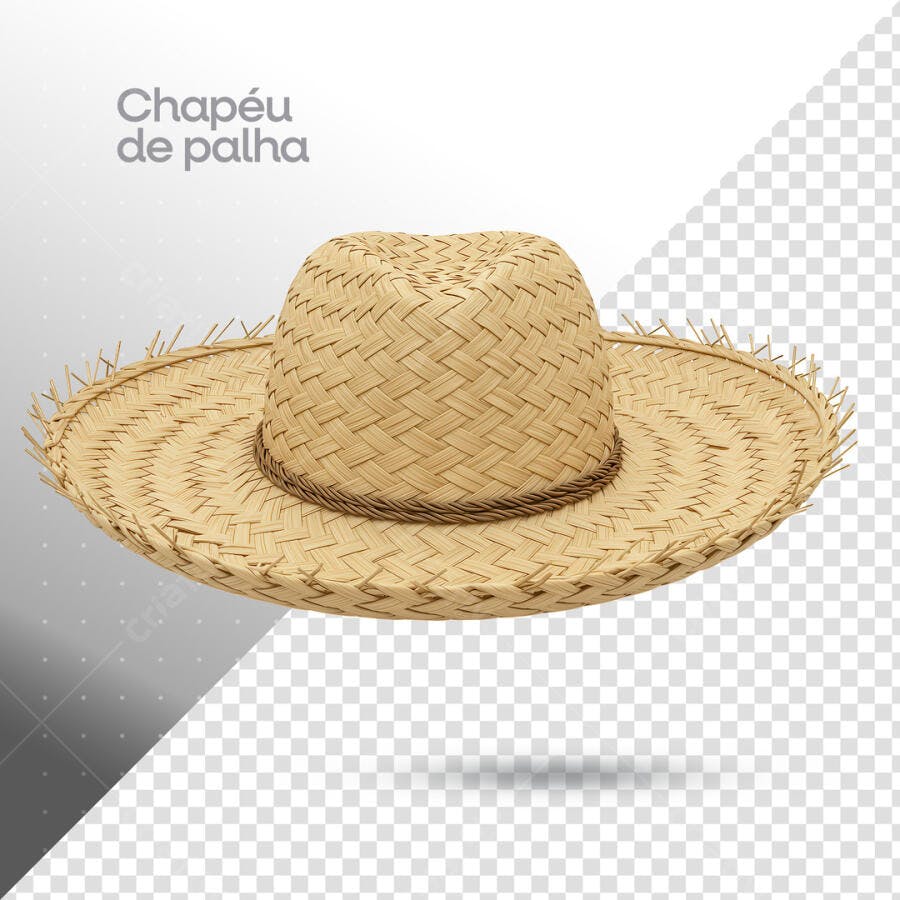 Chapéu de Palha para Verão PSD Editável
