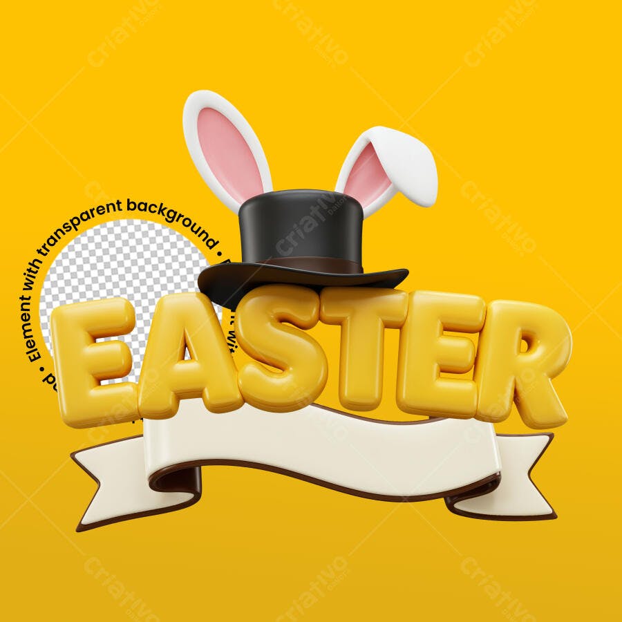Banner Páscoa Amarelo PSD Editável