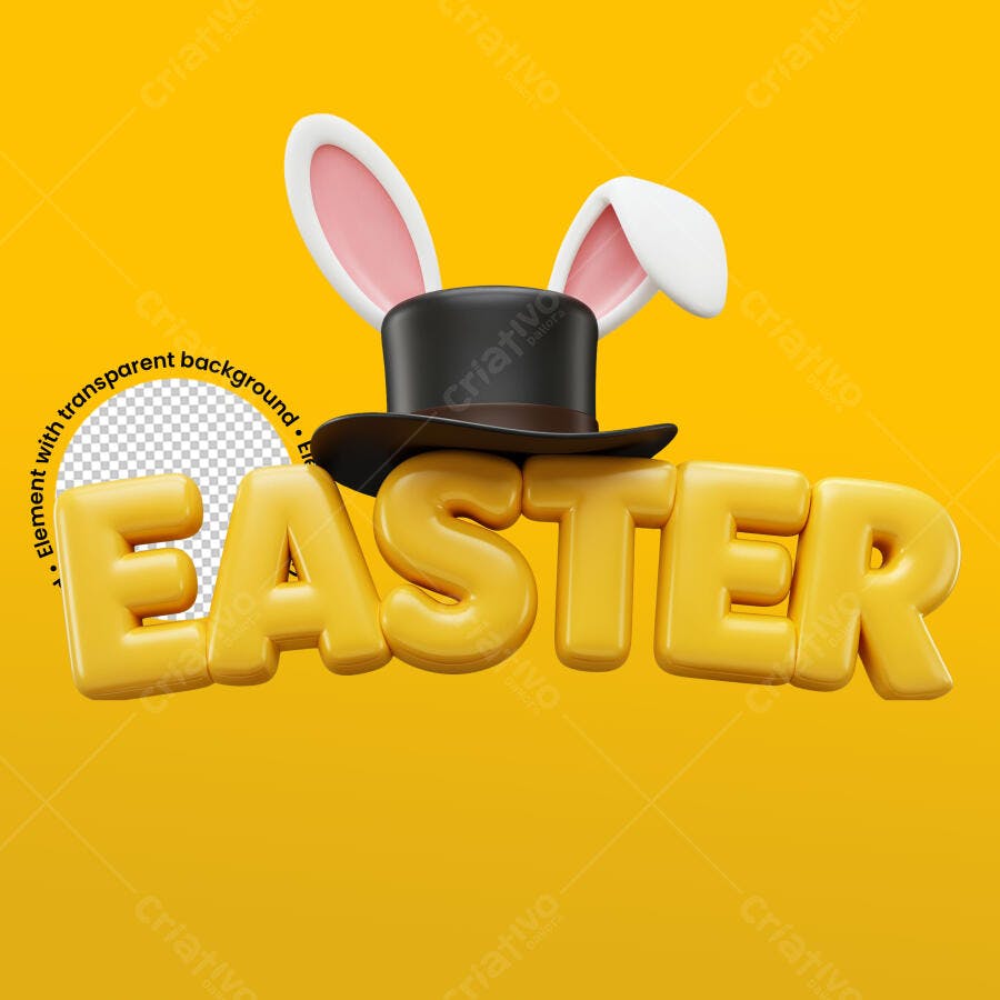 Banner Páscoa com Coelho PSD Editável